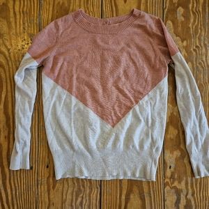 41 Hawthorn Presley Color block Button Back Sweater Women’s Small Pink & Beige